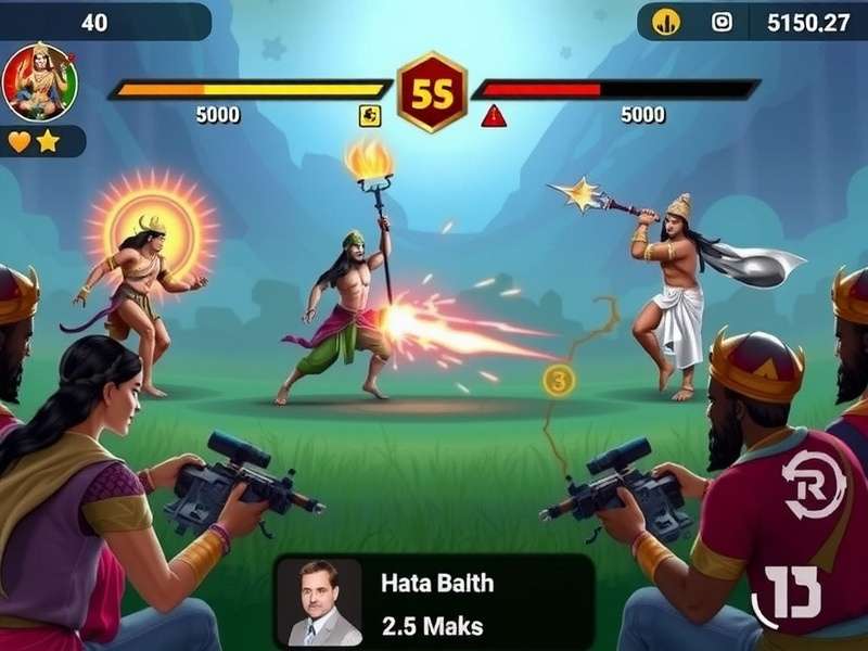 Indian gamers playing Durga S Sacred Duel on mobile devices